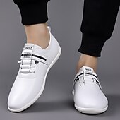 preiswerte Lässig-Weiße Slip-On-Sneaker für Herren mit Streifendesign – modische Schuhe für Freizeitausflüge und Wochenendaktivitäten