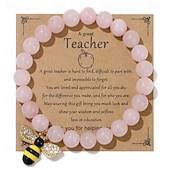 abordables Saison de Diplôme-Bracelet d&#039;appréciation pour enseignant, joli bracelet en argile polymère fait à la main, bracelet extensible en perles avec lettres d&#039;amour, d&#039;enseignement et d&#039;inspiration pour femmes, bijoux de