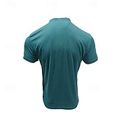 preiswerte Basic-T-Shirts-Herren T Shirt Henley Hemd T-Shirt Kurzarmshirt Kurzarm Henley Sommer Frühling Einfach Mode Designer Basic Knöpfe Urlaub Straße Ausgehen Schwarz Blau Grün Top T-Shirt für Herren