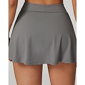 cheap Women&#039;s Skirts &amp; Skorts-US Open Women&#039;s Tennis Skirts Tennis Skirts with Shorts Side Pockets Side Split Stretchable Tennis Golf Pickleball Solid Colored Bottoms Black White Brown Tennis Clothing