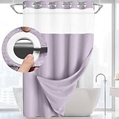 cheap Shower Curtains-Waffle Weave Shower Curtain 180cm*180cm(70&quot;*70&quot;) with Snap-in Fabric Liner Set, Solid Colored Hotel Style for Bathroom with Mesh Top Window