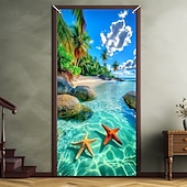 ieftine Capacele ușilor-Decorațiuni de ușă cu plajă de vară huse pentru ușă tapiserie de ușă draperie de ușă decor de fundal pentru ușă banner de ușă interioară/exterioară pentru ușa din față a fermei