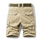 economico Classico-Per uomo Pantaloncini cargo Shorts Pantaloncini Estivi Multi-tasche Bottonato Tasca con Patta Semplice Comodità Indossabile Lunghezza al ginocchio All&#039;aperto Sport Quotidiano Moda Casual Nero Blu