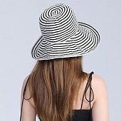 billige Hatter-solhatt for kvinner bred brem sommer upf50 uv-beskyttelsesstripe lett fottur utendørs caps