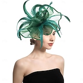 billige Coiffer-kvinner fascinator blomst fjær hatt teselskap for derby cocktail bryllup kentucky fascinators hatt en himmelblå