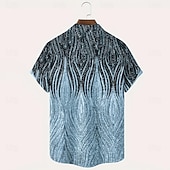 お買い得  幾何学模様-男性用 幾何学模様 ライン 抽象芸術 シャツ サマーシャツ ボタンアップシャツ 半袖 ファッションカジュアル アウトドア バケーション 日常着 夏 春 折襟 3Dプリント 襟付きシャツ フロントポケット1つ ブラック ブルー ブラウン