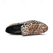 levne Pánské nazouváky a mokasíny-pánské slip-on společenské boty s leopardím vzorem - stylová společenská obuv na taneční párty a speciální akce