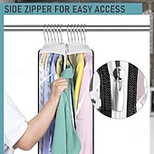 olcso Ruhazsák és fedél-3 csomag ruhatáska ráncolt minden átlátszó ruhahuzat a ruhák felakasztására 40" öltönytáskák szekrény tárolására akasztós ruhatároló öltönyhuzat ingekhez, kabátokhoz, ruhákhoz