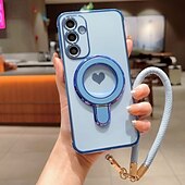 cheap Samsung Cases-Phone Case For Samsung Galaxy S21 FE S21 A14 A34 A53 A33 A23 A13 Back Cover with Wrist Strap Shockproof Retro TPU Plating