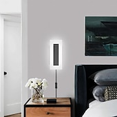 baratos Candeeiros de Parede de interior-Luminária de parede moderna com plugue, à prova d'água, de 30 a 120 cm, em acrílico preto fosco, com LED, para uso externo, cabo de 1,5 m com plugue e abertura para instalação interna. Ideal para sala de estar, banheiro, maquiagem e corredor.