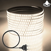 abordables Bandes lumineuses étanches-3M 5m 10m Bandes Lumineuses LED Flexibles 1200 LED 2835 SMD 8 mm 1Set Support de montage 1 jeu Blanc Froid Rouge Bleu Bandes lumineuses LED Intérieur Soirée Extérieur 220-240 V