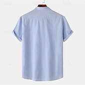 billiga Semester-Herr Skjorta Casual skjorta Knapp upp skjorta Slät Semester Gata Svart Vit Gul Armégrön Kortärmad Kavajslag Sommar Kläder Button-Down