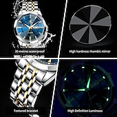 cheap Quartz Watches-OLEVS 9977 Men&#039;s Top Luxury Brand Quartz Watch, Fashion Business, Stainless Steel, Date Week, Diamond Scale, Waterproof
