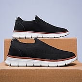abordables Chaussures sans lacets &amp; mocassins-Baskets en tricot à enfiler pour homme – Chaussures de marche décontractées, légères et respirantes, idéales pour les voyages d&#039;été et le quotidien