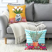 levne květinový a rostlinný styl-Dekorativní povlak na polštář váza tulipánů 1PC měkký čtvercový povlak na polštář pro ložnici obývací pokoj pohovku křeslo