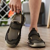 זול סנדלים חיצוניים-סנדלי גברים - עיצוב רשת נושם, סגנון נינוח לנסיעות יומיות והרפתקאות חוצות קלות