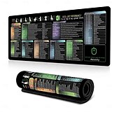 お買い得  家庭用品-Excel チートシート デスクマット、ショートカット付き XL マウスパッド、31.5&quot;x11.8&quot; または 35.4&quot;x15.7&quot;、デスクプロテクター、滑り止め、防水、オフィスワーク &amp;プロフェッショナル向けのゲーム、生産性ギフト &amp;学生
