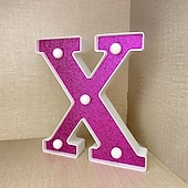 economico Luci decorative-Luci decorative con lettere viola da 16 cm, luci per feste, compleanno, Natale