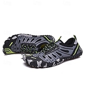 preiswerte Sneaker für Herren-Herren Sneaker Barfußschuhe Upstream-Schuhe Canyoning PU Leder Netz Bequem Rutschfest Atmungsaktiv Schnürung Rot + Grau Blau Grau Sommer Frühling