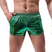 levne Spodní části-Retro 80. léta Mini Kraťasy PU šortky Disko Lesklý latexový patent Kov Pevná barva Pánské předvečer Všech svatých Karneval Pride Parade Měsíc hrdosti Dospělí Kraťasy Léto