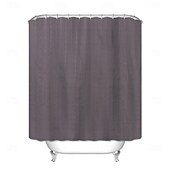economico Tende doccia-Tende da doccia per bagno tenda da doccia in poliestere con motivo a strisce in tessuto waffle e occhielli in metallo e ganci in plastica 180cm*180cm (70&quot;*70&quot;)