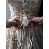 baratos espartilhos-Retro Vintage Medieval Renascentista Corpete Colete corpete 13 Ossos Floral Jacquard Pescoço de Querida Fantasia Mulheres Celta Fantasia Real Dia Das Bruxas Carnaval Festa Casual / Diário LARP Adulto