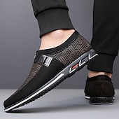 billige Uformelt-svarte slip-on joggesko for menn med teksturert design – komfortable sko for fritids- og hverdagsbruk