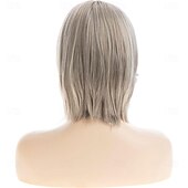 ショートウェーブボブウィッグ ベージュグレー 合成コスプレ用交換ヘアウィッグ 女性用 お買い得  古いかつら-ショートウェーブボブウィッグ ベージュグレー 合成コスプレ用交換ヘアウィッグ 女性用