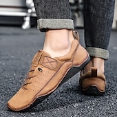 preiswerte Sneaker für Herren-Braune Casual-Sneaker für Herren – vielseitige Schlupfschuhe aus weichem Leder für Komfort im Alltag
