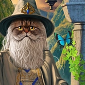 ieftine Tricouri cu imprimeu animal-Catdalf cel Alb Vincent Hie tricou pisică bărbătească cu mânecă scurtă imprimeu 3D guler rotund modă exagerat zilnic petrecere stradă casual albastru vară primăvară toate anotimpurile îmbrăcăminte