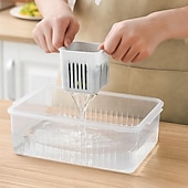 cheap Kitchen Utensils &amp; Gadgets-6-in-1 Refrigerator Storage Bin with Lid - Dust-ProokPreservation &amp; Drainage Box for Onions, Garlic, Fruits&amp;More