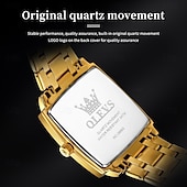 お買い得  クォーツ腕時計-OLEVS 2969メンズファッションスクエアウォッチ 防水 ルミナス ステンレススチール 自動日付 モダンクォーツムーブメント