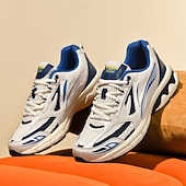 Χαμηλού Κόστους Ανδρικά Sneakers-ανδρικά αθλητικά παπούτσια τρεξίματος λευκά και πορτοκαλί με ελαφρύ πλέγμα – ευέλικτα αθλητικά παπούτσια για μπάσκετ και καθημερινή χρήση