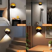 baratos Luzes decorativas-Luz de parede com sensor de movimento LED, luz noturna recarregável para quarto, corredor, escada, armário, decoração, presente de Natal