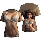 cheap Tops-T-shirt Retro Poster Retro Girl 1950s Retro Vintage T-shirt Sleeve Graphic for Women's Adults' 3D Print  for Masquerade Daily Vacation Party