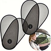 abordables Parasoles y viseras para coches-Protector solar para ventanas laterales de automóvil ajustable y retráctil con rotación protección UV y aislamiento térmico cortina universal para vehículos para anti-reflejo de día/noche