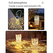 abordables Éclairage paysager-1 lanterne solaire d&#039;extérieur étanche, projection de fleurs et de libellules, éclairage d&#039;ambiance pour jardin, pelouse, paysage