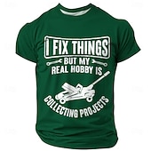 abordables T-shirts amusants pour hommes-T-shirt graphique drôle pour mécanicien - Je répare des choses Mon véritable hobby est de collectionner des projets T-shirt pour enthousiastes du DIY à manches courtes