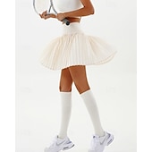 cheap Women&#039;s Skirts &amp; Skorts-US Open Women&#039;s Tennis Skirts Tennis Skirts with Shorts Pleated Side Pockets Breathable Tennis Golf Pickleball Patchwork Solid Colored Bottoms Black White Pink Tennis Clothing