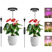 billige Plantevekstlamper-vekstlys fullt spekter led plantelys for innendørs planter vokselampe 10 dimbar lysstyrke automatisk timer svart stativ høydejusterbart halolys for sukkulenter urter løvverk i hjemmet