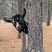 olcso Esemény- és party kellékek-csúcspont egy bú leesik nagylábú állat fémtábla művészet dísz, állat kukucskál táblák sarok fa kert kerítés parasztház kültéri lakberendezés