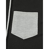 economico T-shirt in maglia waffle-Per uomo Maglietta Waffle Giacca di pelle Maglietta Manica Corta Con Cappuccio Estate Blocco di colori Moda Designer Casual Tasca Bottoni Davanti All'aperto Casuale Quotidiano Nero Verde Borgogna