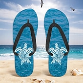 billiga Semester Sandaler-flip flops med tryckta havssköldpaddor för män – strandinspirerad och bekväm stil för strandutflykter, surfing och tropiska semestrar