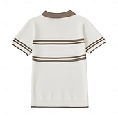 billige Herrepolo med trykk-Herre Polo Strikk polo Virksomhet Avslappet V-hals Kortermet Formelt Fargeblokk Original Sommer Alle årstider Svart Hvit Militærgrønn Beige Polo