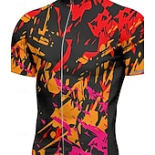 economico Maglie da uomo-Per uomo Maglia da Ciclismo Grafico Geometrico Manica Corta Bicicletta Maglietta Top con 3 tasche posteriori Resistente ai Raggi UV Asciugatura Rapida Cerniera Frontale Strisce Riflettenti Gli sport