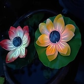 economico Luci subacquee-1 pz luce galleggiante solare per laghetto con loto, luce da giardino per esterni, cortile, foglia di loto, decorazione per laghetto, piscina, illuminazione, luce galleggiante per l&#039;acqua