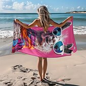 preiswerte Strandtuch-Sets-bedrucktes Strandtuch, leichte, schnelltrocknende, sandfreie Stranddecke, ideal für Reisen, Pool und den Einsatz im Freien