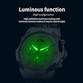 abordables Relojes de Cuarzo-Reloj de pulsera Olevs 3673 para hombre, con esfera romboidal y fase lunar, de acero inoxidable macizo, resistente al agua y fecha.
