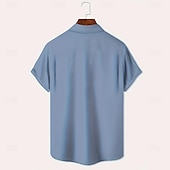 preiswerte Geometrische Muster-Herren Geometrisch Farbblock Gestreift Hemd Freizeithemd Knopfhemd Kurzarm Modisch lässig Outdoor Urlaub Streetwear Sommer Frühling Umlegekragen 3D-Druck Hemden mit Kragen Blau 1# Blau
