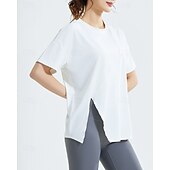 cheap Women&#039;s Shirt-US Open Women&#039;s Tops Sport Shirt Tennis Shirt Short Sleeve Split Side Split Tennis Golf Pickleball Crew Neck Solid Colored Top Black White Pink Tennis Clothing